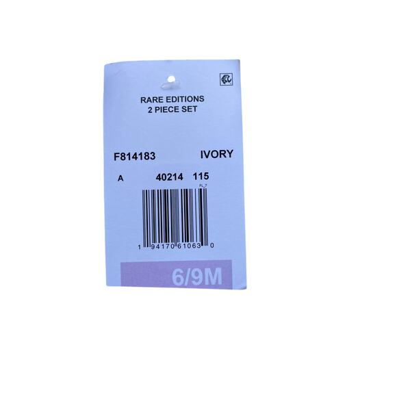 RARE EDITIONS, SIZE 6-9 MONTHS WHITE EMBELLISHED DRESS, 2PC - Picture 7 of 9